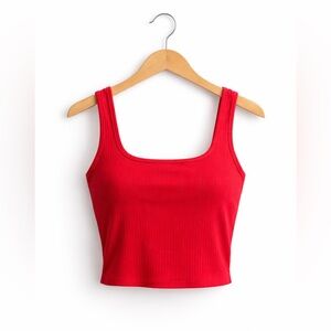 Bozzolo Scarlet Ribbed cropped Tank Top